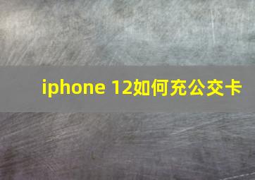 iphone 12如何充公交卡